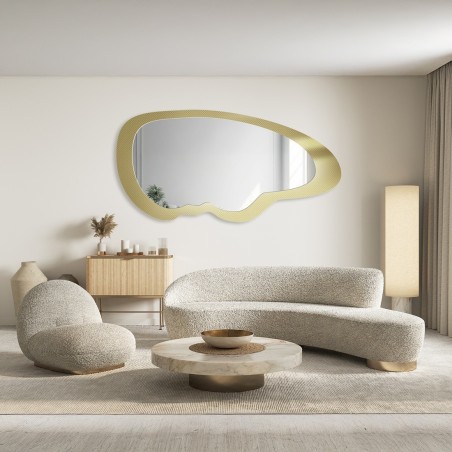 Miroir rond dans un cadre en mdf noir mat avec éclairage sablé - OTIS LED - couleur du cadre au choix