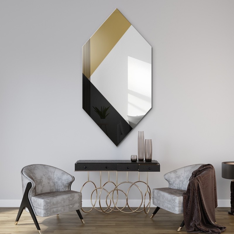 Miroir décoratif exclusif en noir et or - MADAM
