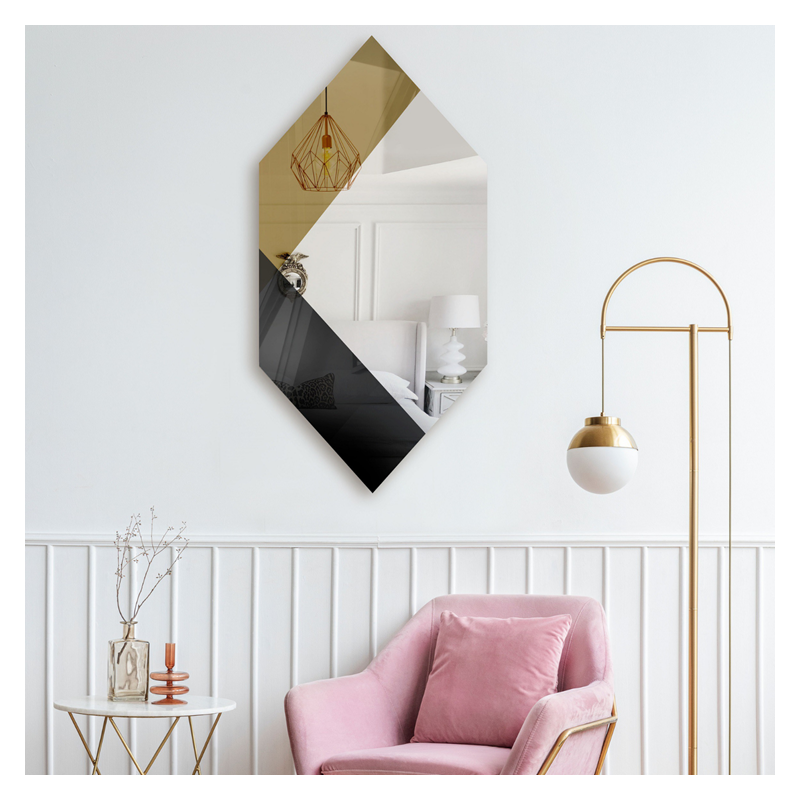 Miroir décoratif exclusif en noir et or - MADAM