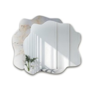 Miroir irrégulier sur marbre blanc et doré – MARBLE BIALORO