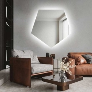 Miroir de forme géométrique avec éclairage - PENTA LED