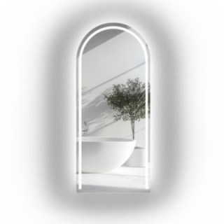 Miroir de salle de bain semi-ovale avec éclairage - PLATO LED