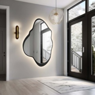 Miroir de forme irrégulière dans un cadre en mdf avec éclairage - POCO IN LED FRAME