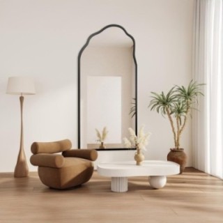 Miroir semi-ovale avec forme organique dans le cadre - AURO DANS LE CADRE 1