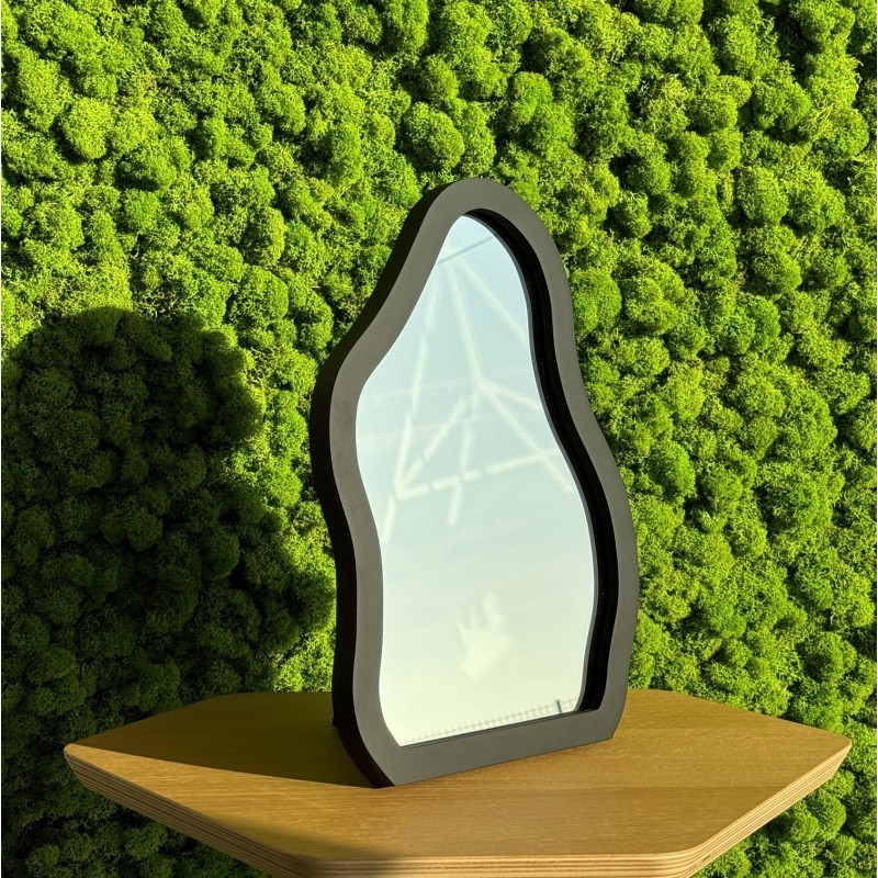 Miroir cosmétique dans un cadre noir en MDF - STONE PETITE
