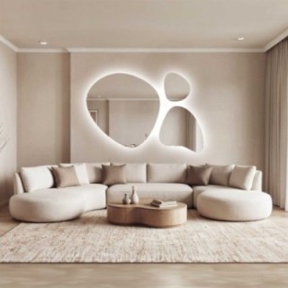 Set de trois miroirs organiques avec éclairage - FLORA LED