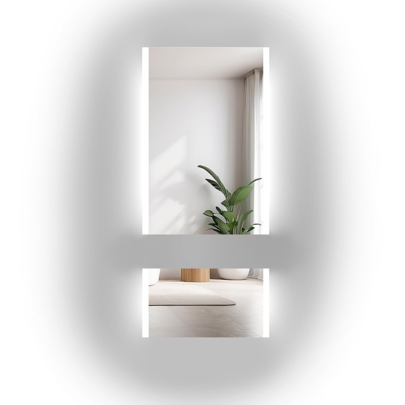 Miroir rectangulaire en deux parties avec éclairage - MELA LED