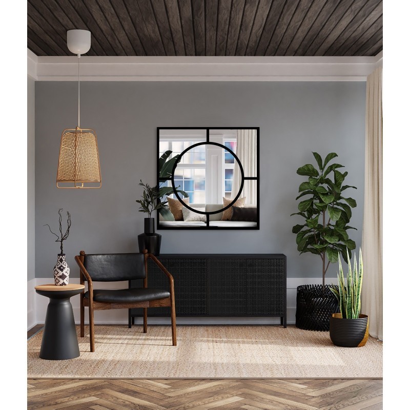 Miroir carré avec cercle loft MDF - MERA