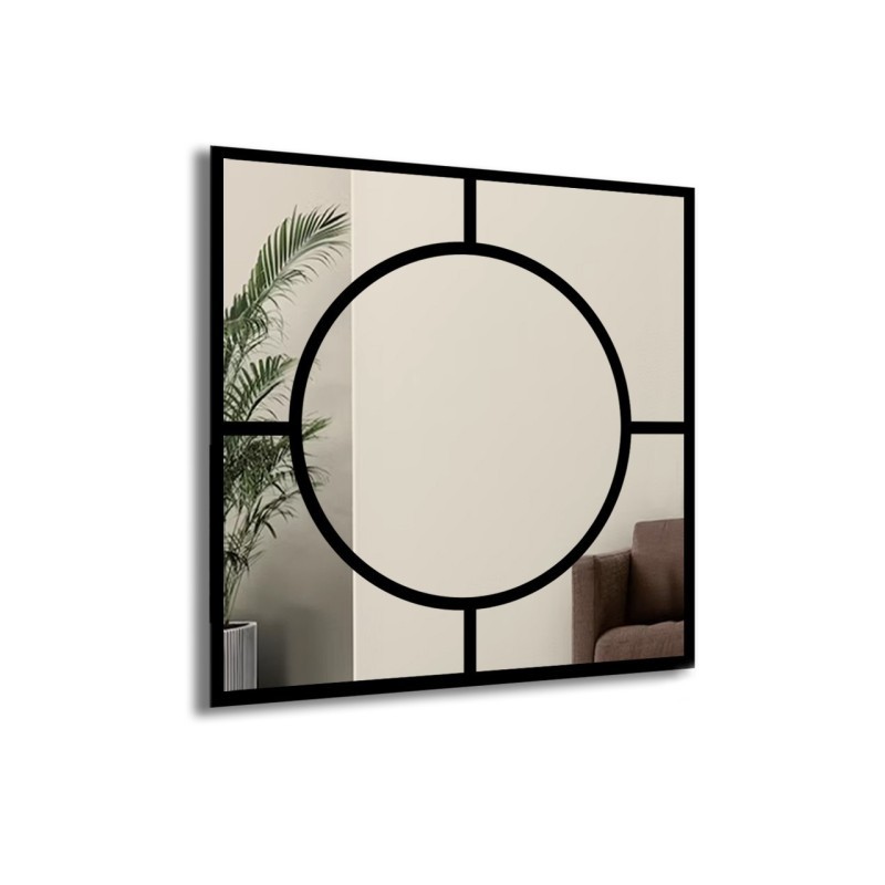 Miroir carré avec cercle loft MDF - MERA