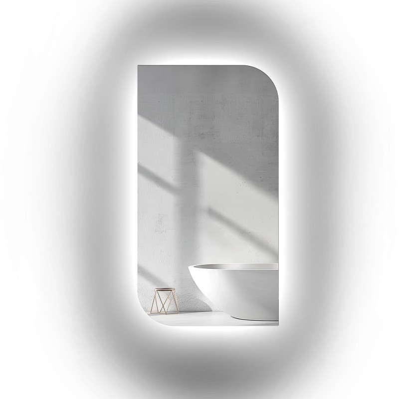 Miroir de forme irrégulière avec éclairage - LED teardrop