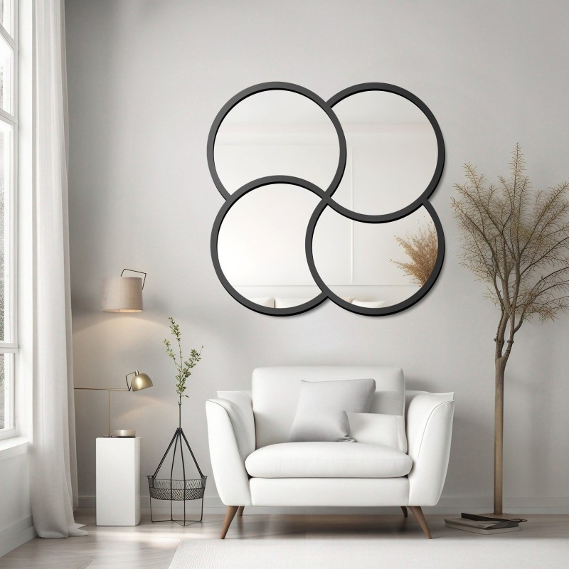 Miroir décoratif dans un cadre MDF noir - MIRO - couleur du cadre au choix