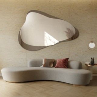 Miroir irrégulier sur une plaque de miroir brune – MOCHA MOKKA