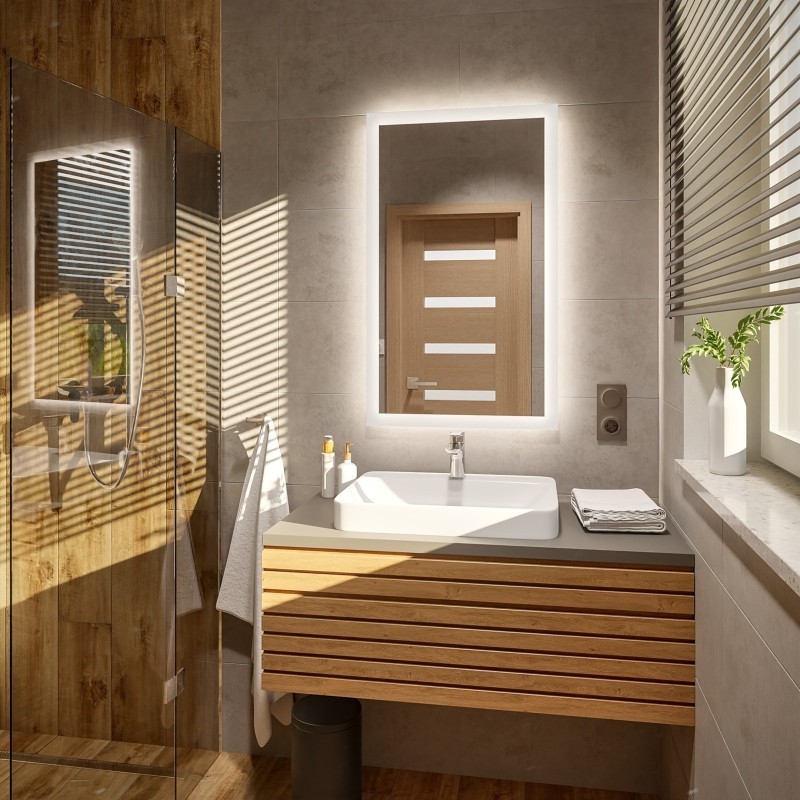 Miroir rectangulaire avec éclairage - MOIRA LED