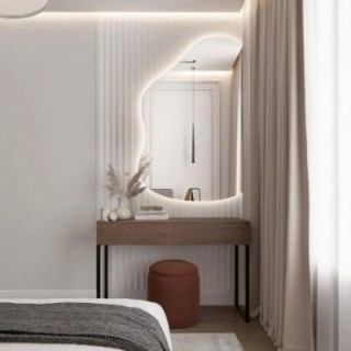 Miroir organique avec côté coupé et éclairage LED - STONE LED côté coupé