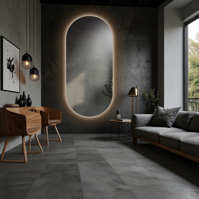 Miroir ovale avec éclairage - NIKO LED