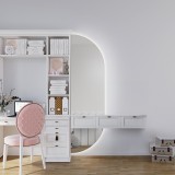 Miroir rond dans un cadre en MDF noir mat avec éclairage - OTTO LED - couleur de cadre au choix