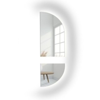 Miroir de forme irrégulière avec éclairage - NOE IN TWO LED PARTS