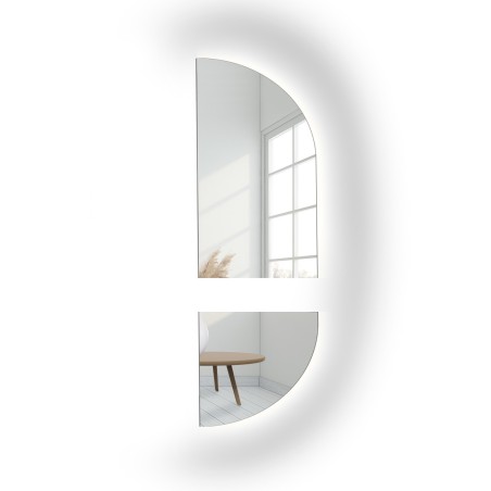 Miroir rond décoratif avec meneaux style loft - ELENA