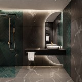 Miroir rond décoratif avec meneaux style loft - ELENA