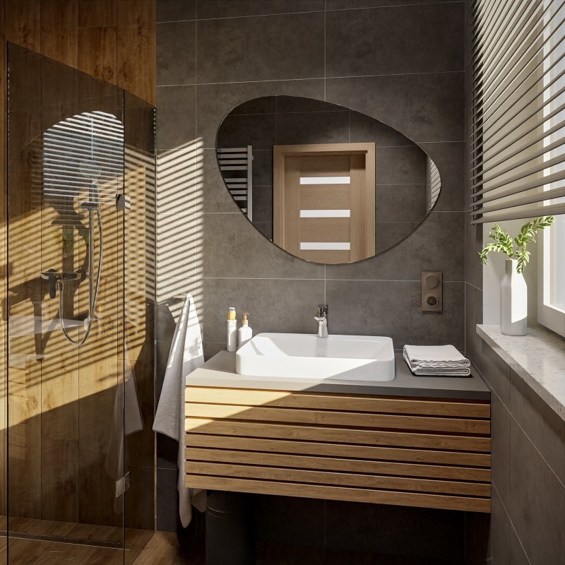 Miroir de salle de bain de forme irrégulière - OBSYDIAN