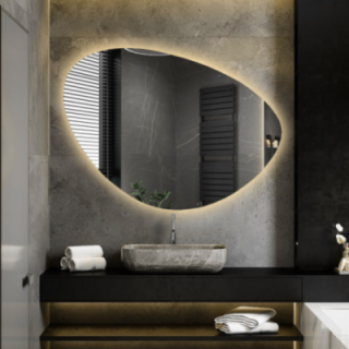 Miroir de salle de bain de forme irrégulière avec éclairage - OBSYDIAN LED
