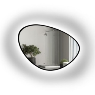 Miroir de forme irrégulière dans un cadre avec éclairage - OBSYDIAN IN LED FRAME