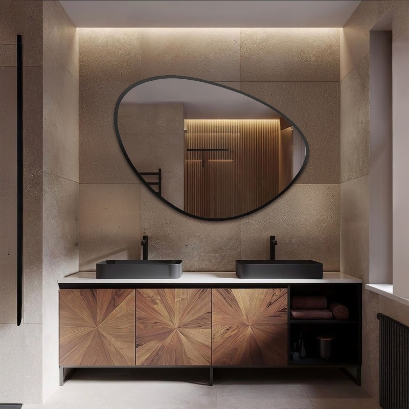 Miroir de forme irrégulière dans un cadre - OBSYDIAN DANS UN CADRE