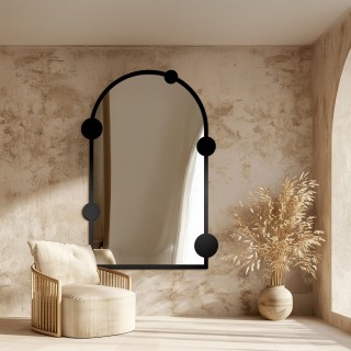 Miroir semi-ovale avec roulettes sur cadre mdf - ARCULA - couleur du cadre au choix