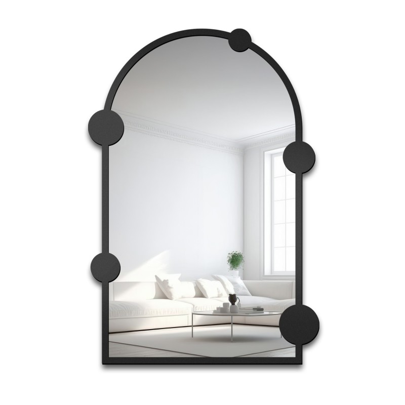 Miroir semi-ovale avec roulettes sur cadre mdf - ARCULA - couleur du cadre au choix