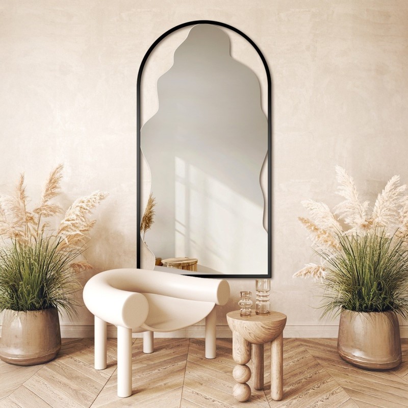 Miroir irrégulier dans un cadre semi-ovale en mdf - ONDRA - couleur du cadre au choix