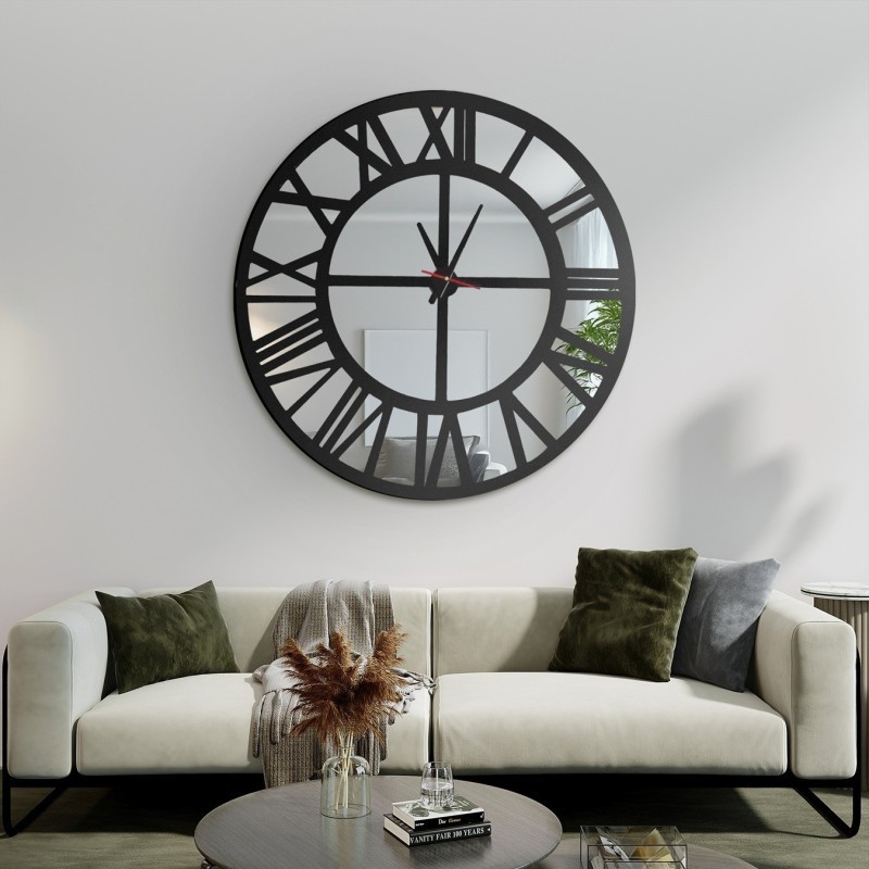 Horloge murale Loft miroir - ORES - couleur du cadre au choix