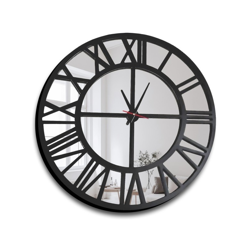 Horloge murale Loft miroir - ORES - couleur du cadre au choix