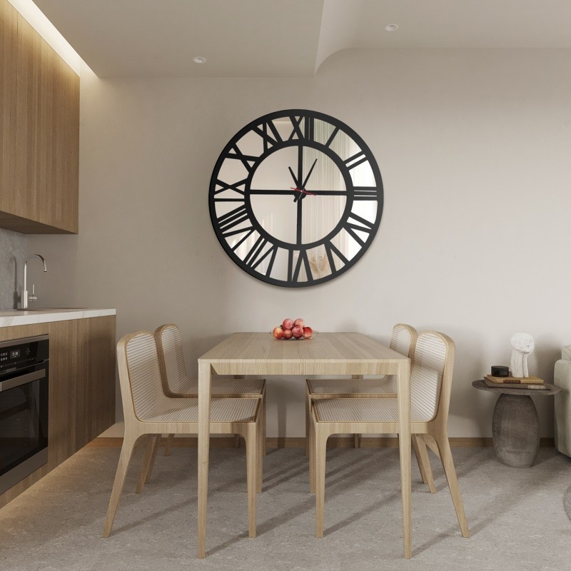 Horloge murale Loft miroir - ORES - couleur du cadre au choix