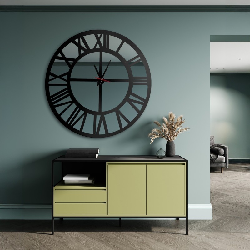 Horloge murale Loft miroir - ORES - couleur du cadre au choix