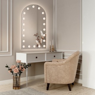 Miroir semi-ovale avec éclairage - OSLO LED