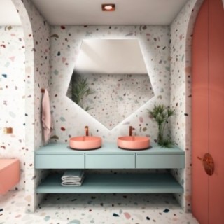 Miroir de forme géométrique avec éclairage - PENTA LED