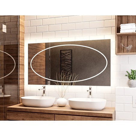 Miroir de salle de bain rectangulaire avec éclairage - MELISA LED