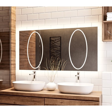 Miroir de salle de bain rectangulaire avec éclairage - MELISA II