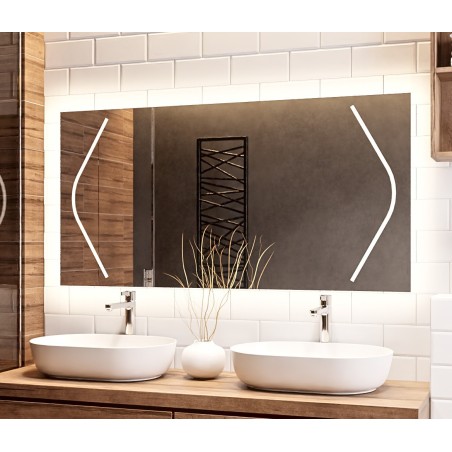 Miroir de salle de bain rectangulaire avec éclairage - SOFIA LED