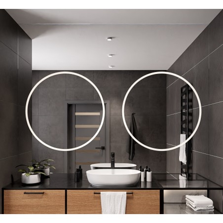 Miroir de salle de bain carré à double éclairage - HUGO DOUBLE LED