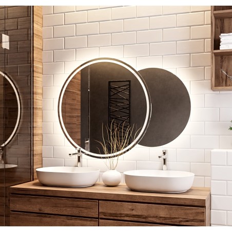 Set de miroirs de salle de bain sablés avec éclairage - UNIVERSE LED III