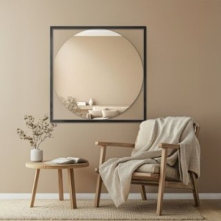 Miroir rond dans un cadre doré - RENA - couleur du cadre au choix