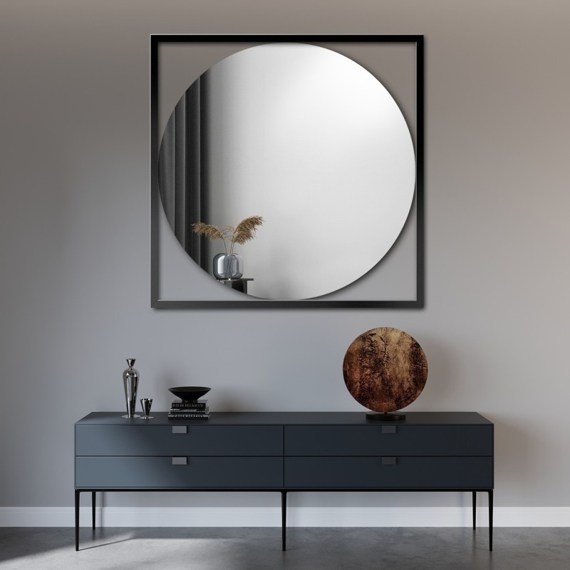 Miroir rond dans un cadre doré - RENA - couleur du cadre au choix