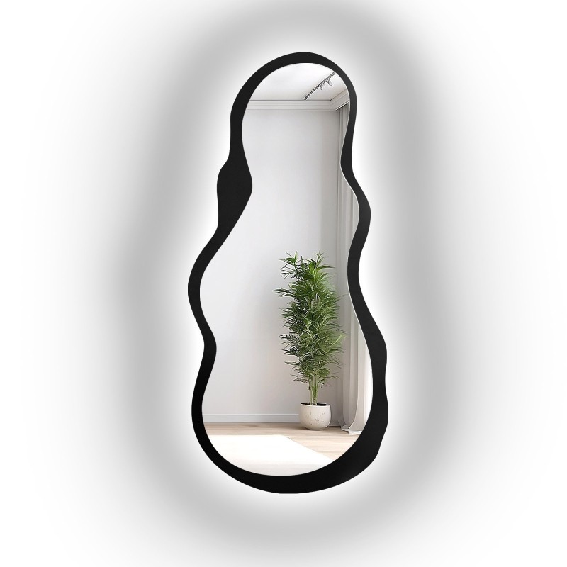 Miroir de forme irrégulière dans un cadre en mdf avec éclairage - RISOL IN LED FRAME