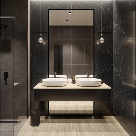 Miroir avec cadre noir pour coiffeuse en deux parties - 1503 - couleur du cadre au choix