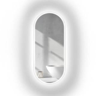 Miroir ovale sablé avec éclairage - ROMI LED