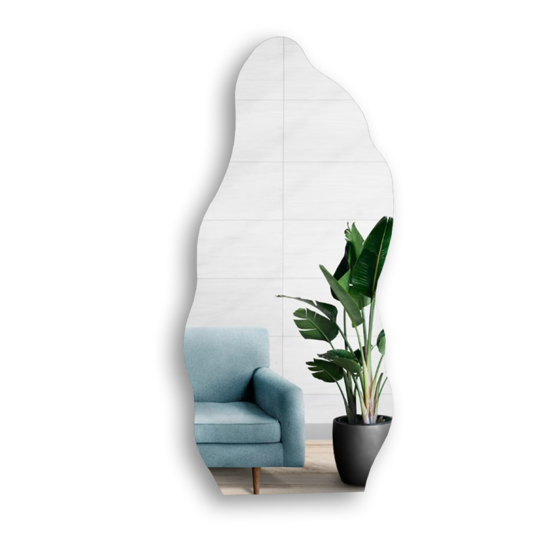 Miroir décoratif semi-ovale de forme organique - AURO 2