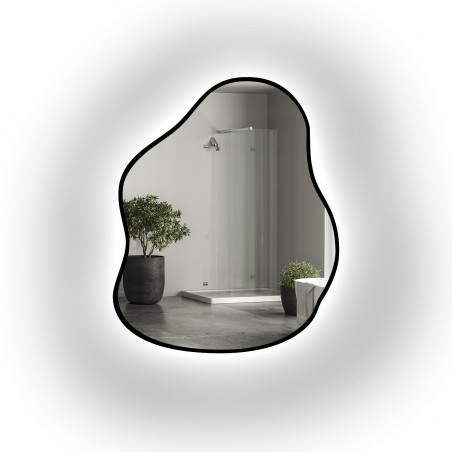 Miroir avec cadre noir mat - FIGO MDF - couleur du cadre au choix