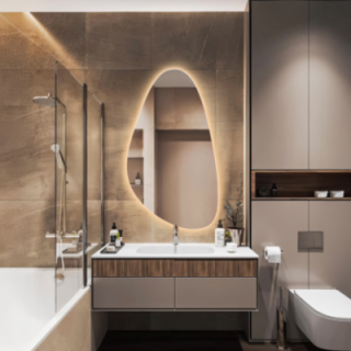 Miroir de forme irrégulière avec éclairage - SYDERYT LED