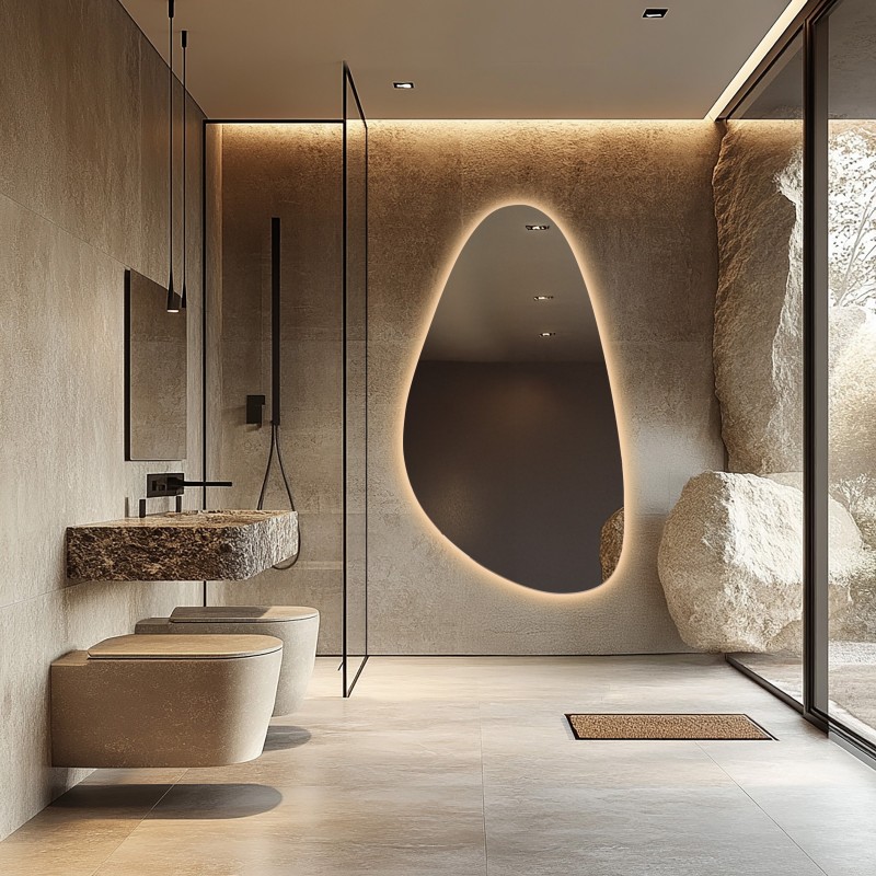 Miroir de forme irrégulière avec éclairage - SYDERYT LED